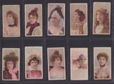 Cigarette cards, Ogden's 16 cards from 2 series, Beauties HOL (12), Beauties & Military P/C inset (