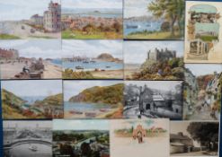 Postcards, a mixed collection of 15 cards, with A.R Quinton (9) inc. 5 scarce cards of Pwllheli (cat