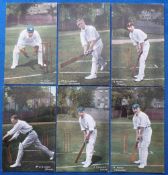 Cricket postcards, a set of 6 'National Series' cards No. 773 5 featuring batsmen at the crease to