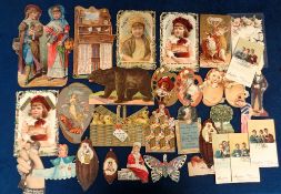 Trade cards, USA, a collection of approx. 30 die-cut and novelty cards, mostly late 1800's early