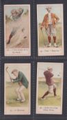 Cigarette cards, Cope's, Cope's Golfers, four cards, no 18 'Delights of A Bunker', no 29 'The