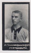 Cigarette card, St Petersburg Cigarette Co, Footballers, type card, D Cunliffe, Portsmouth (some