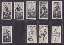 Trade cards, Football, Compton's Gravy Salt, Football Series black & white printed backs, 9 cards, 3