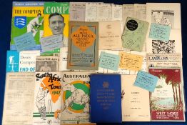 Cricket, selection of approx. 40 items including Tour Booklets to England for India 1932, West
