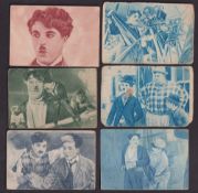 Trade cards, Spain, Chocolates Amatller, Charlie Chaplin, 13 different cards, (poor/fair)