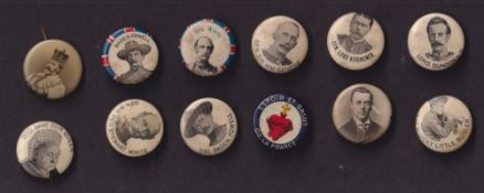 Trade badges, 12 K sized badges from various series all of a political, military or royalty theme. 6