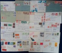 Stamps, German registered covers from many different towns/cities 1960s-1980s, a fascinating