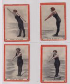 Cigarette cards, USA, ATC, Champion Women Swimmers, 'X' size, (set, 100 cards) (a few with minor