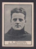 Trade card, Crescent Confectionery Co, Sportsmen, type card, Football, J B Grimwood, Manchester