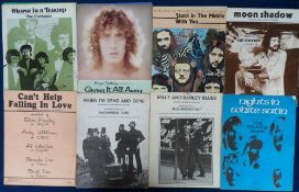 Sheet Music, 33 pieces of 1970s Rock and Pop sheet music to include Lindisfarne Lady Eleanore, The
