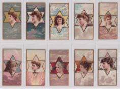 Cigarette cards, USA, ATC, Beauties Star Girls (Type set back) (set, 25 cards) (sl edge knocks, sl