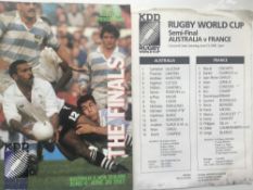 Rugby programmes, Rugby World Cup, 1987, the first ever held in Australia and New Zealand. A pair of