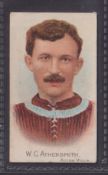 Cigarette cards, Football, Cohen Weenen, Celebrities 250 back, Footballer W C Athersmith Aston Villa
