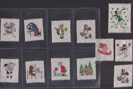 German silks, Anon, Children & Animal Character Studies, 12 different, uncaptioned, woven on white
