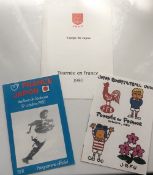 Rugby memorabilia, France v Japan, 1980, a trio of items from the Cherry Blossoms visit. Test