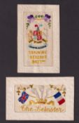 Postcards, Silks, 2 military embroidered silks inc. 'The Leinster' showing the Prince of Wales