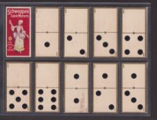 Trade cards, Schweppes Table Water, Dominoes (27/28, missing 3-4) (fair/gd)