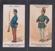 Cigarette cards, Egyptian Cigarette Manufacturing Co, Armies of the World, 2 cards, 'Chili-Infantry'