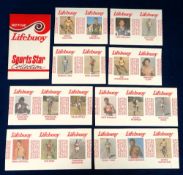 Trade cards, South Africa, Lifebuoy Sports Stars Collection, special booklet with one laid down card