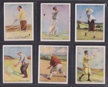 Cigarette cards, Wills, Famous Golfers (set 25 cards) includes Walter Hagen & Harry Vardon (gen gd/