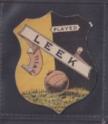 Trade card, Imeson's Boots, Play Up Football cards, shaped, type card, 'Well Played Leek' (gd)
