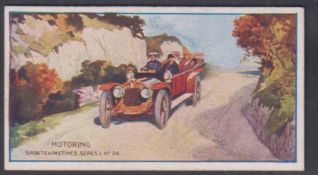 Cigarette card, Redford's, Sports & Pastimes, type card, no 24 Motoring (vg) (1)