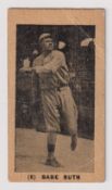 Trade card, USA, York Caramel Co, Prominent Baseball Stars (E210), type card, no 6 Babe Ruth (some
