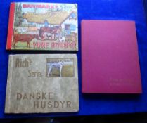 Trade cards, Overseas issues, 3 albums with cards stuck in, all complete, each one with a Domestic