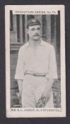 Cigarette card, Gabriel, Cricketers Series, type card, no 10 Mr. G.L. Jessop, Glo'stershire (gd) (
