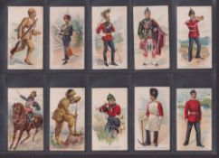 Cigarette cards, USA, ATC, Military Uniforms C numbered Green Net Backs (set 27 cards), (gd)