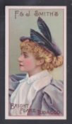 Cigarette card, Smith's, Advertisement card, Beauty with advert for Bright Flake Tobacco, type card,