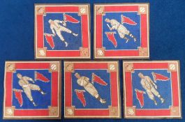 Tobacco felts, USA, ATC, Baseball players, 'G' size, 5 felts all Brooklyn National League,