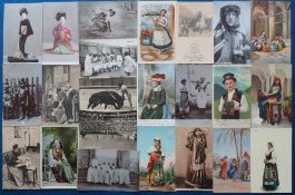 Postcards, Ethnic, a selection of approx. 100 cards to include Japanese, Native American Indians,