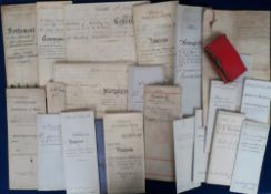 Deeds, Documents and Indentures, East Yorkshire, 33 mixed vellum and paper items C1800-1903 all