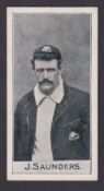 Cigarette card, D & J Macdonald, Cricketers, type card, J Saunders (gd) (1)