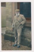 Golf postcard, Tom Morris, colour printed card showing Morris at St. Andrews, by Johnston of