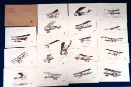 Trade cards, Brown Bros Ltd, Types of British Aircraft, (set, 20) large sepia paper issues