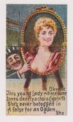 Cigarette card, Ogden's, Comic Pictures, type card, 'This Young Lady whose name is Ollivette…...' (