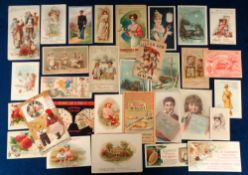 Trade cards, USA, a collection of 30+ early non-insert advertising cards, many different issuers,