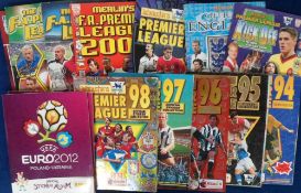 Football sticker albums, 30 part complete sticker albums with some duplication to include Merlin