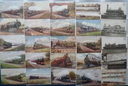 Postcards, Rail, a locomotive collection of approx. 124 cards, with 19 published by Tuck, 29 L&NR, 9