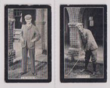 Cigarette cards, Smith's, Champions of Sport (Blue back), Golf, J. Ball & J.H. Taylor (both with
