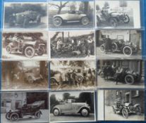 Postcards, a collection of 22 RP close-ups of UK and foreign vintage motor cars. Includes racing car