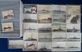Postcards, Shipping, a naval collection of over 400 cards inc. battleships, cruisers, submarines,
