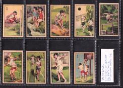 Cigarette cards, China, Hwa Dah, Women in Sport, 9 cards, including basketball, volleyball etc (gd)