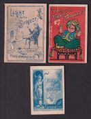 Tobacco booklets, USA, 3 miniature booklets, Kimball, 'Light on the Subject', Lorillard, 'Puffs of