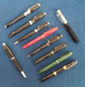 Writing Equipment, 10 items to include Modele Recife depose, Faber Castell (2), Pelikan, Yves