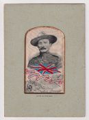 Trade silk, Geo. Chesterman, Aldershot, Military Silk, Baden Powell, in card mount as Thomas Stevens