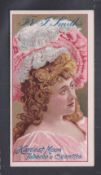 Cigarette card, Smith's, Advertisement card, Beauty with advertisement for Harvest Moon Tobacco &