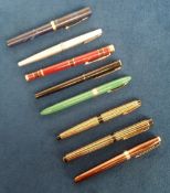 Writing Equipment, Sheaffer fountain pens to comprise 4 with gold nibs (fair/gd)